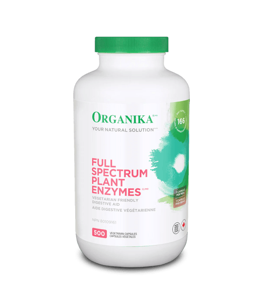 Organika Full Spectrum Plant Enzymes 500mg 500 Veg Capsules - Wellness Supplement
