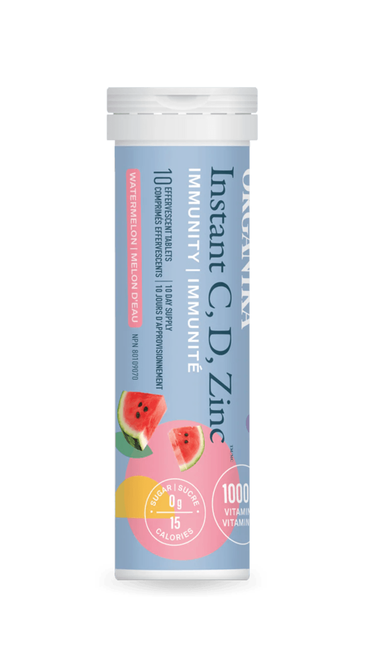 Organika Instant C, D, Zinc Immunity Watermelon 10 Tablets - Wellness Supplement