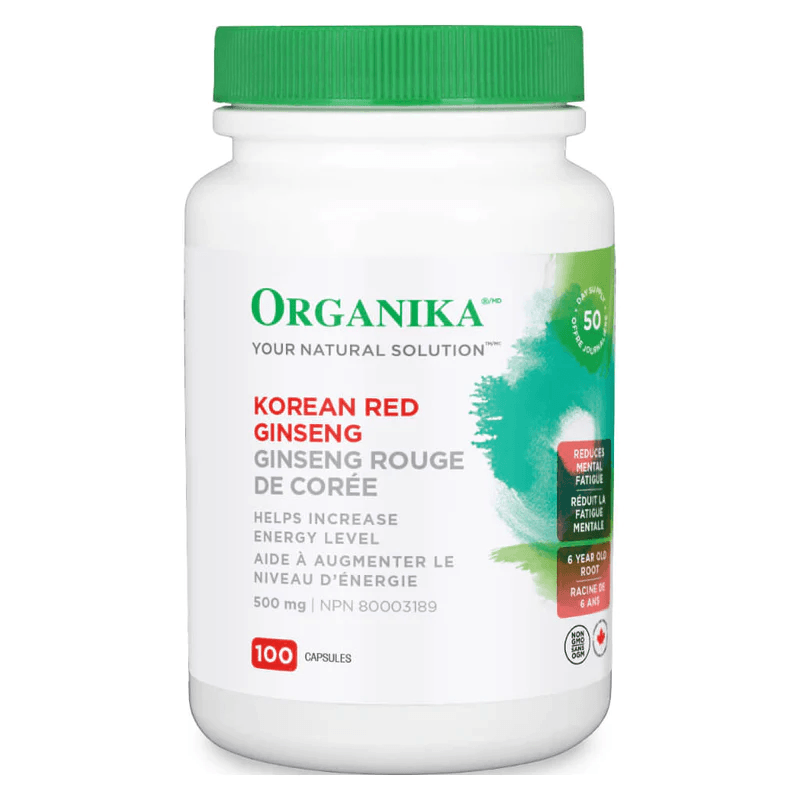 Organika Korean Red Ginseng 500mg 100 Capsules - Wellness Supplement