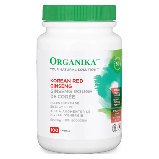 Organika Korean Red Ginseng 500mg 100 Capsules - Wellness Supplement