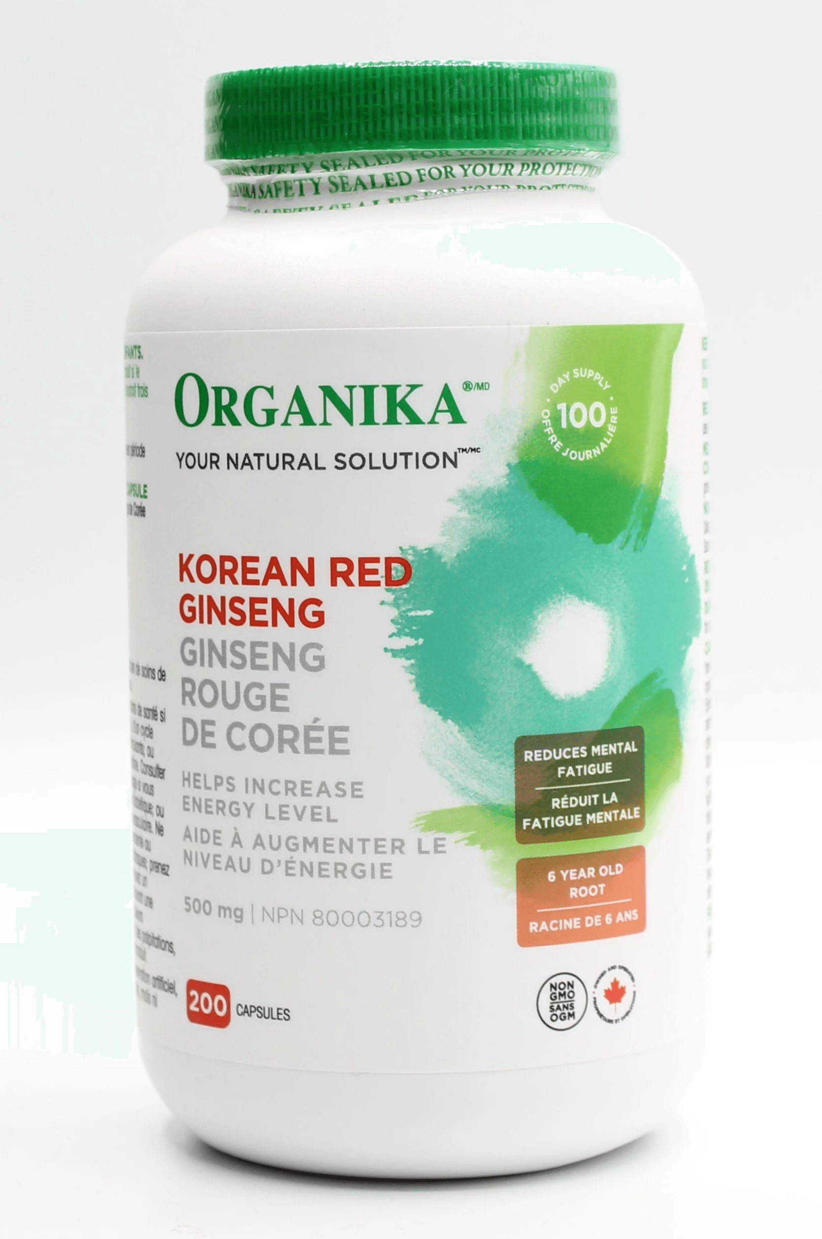 Organika Korean Red Ginseng 500mg 200 Capsules - Wellness Supplement