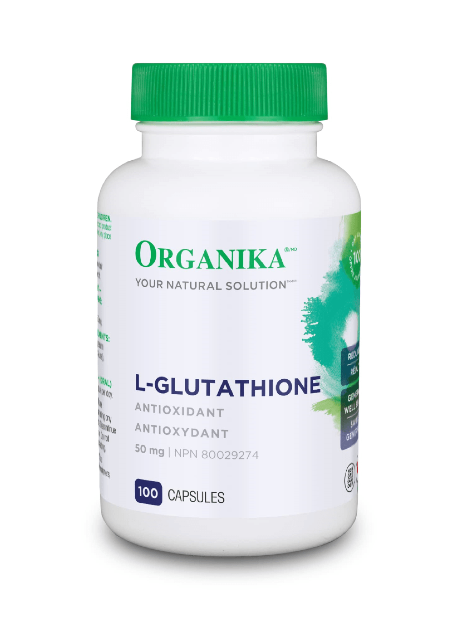 Organika L-Glutathione 50mg 100 Capsules - Wellness Supplement