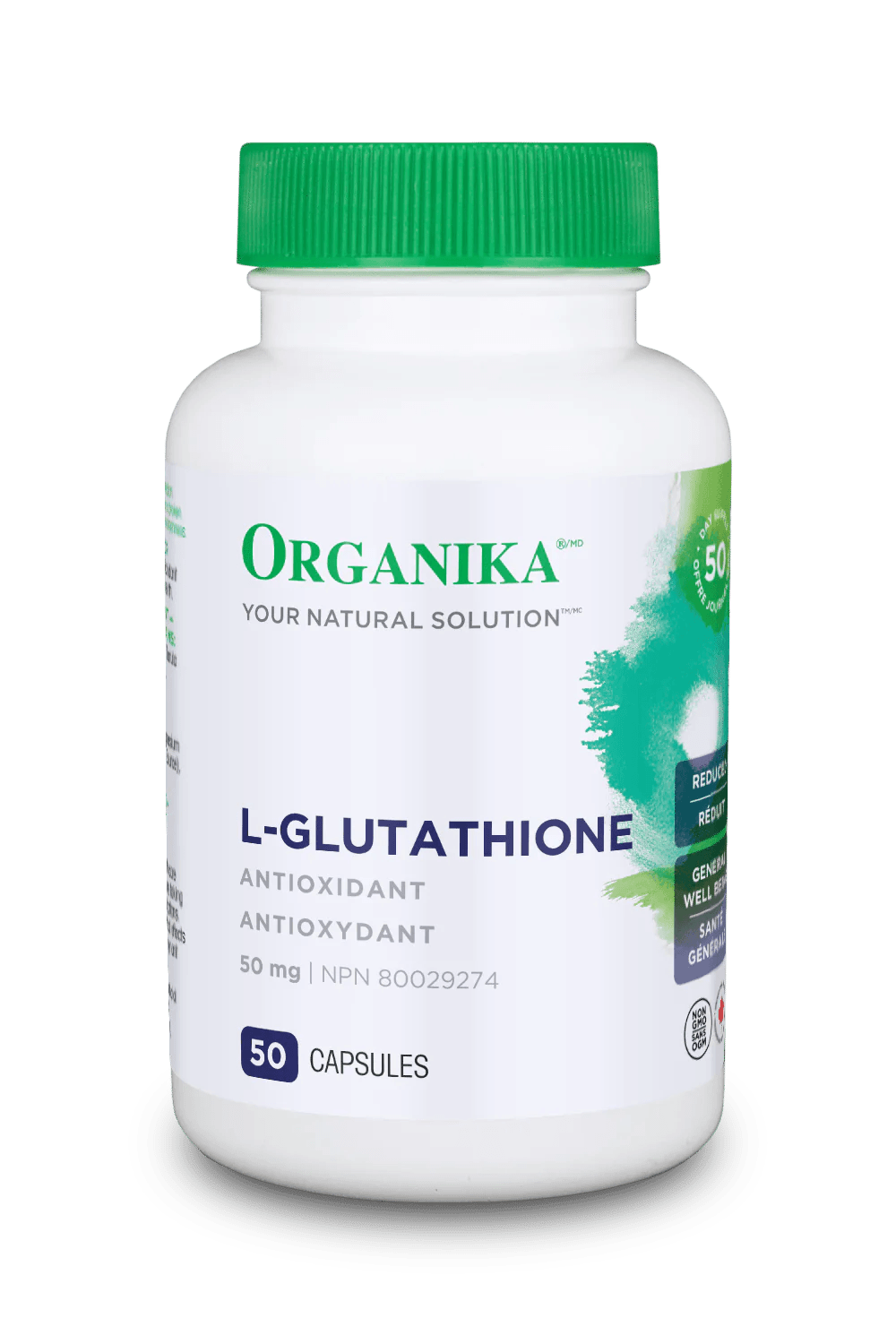 Organika L-Glutathione 50mg 50 Capsules - Wellness Supplement