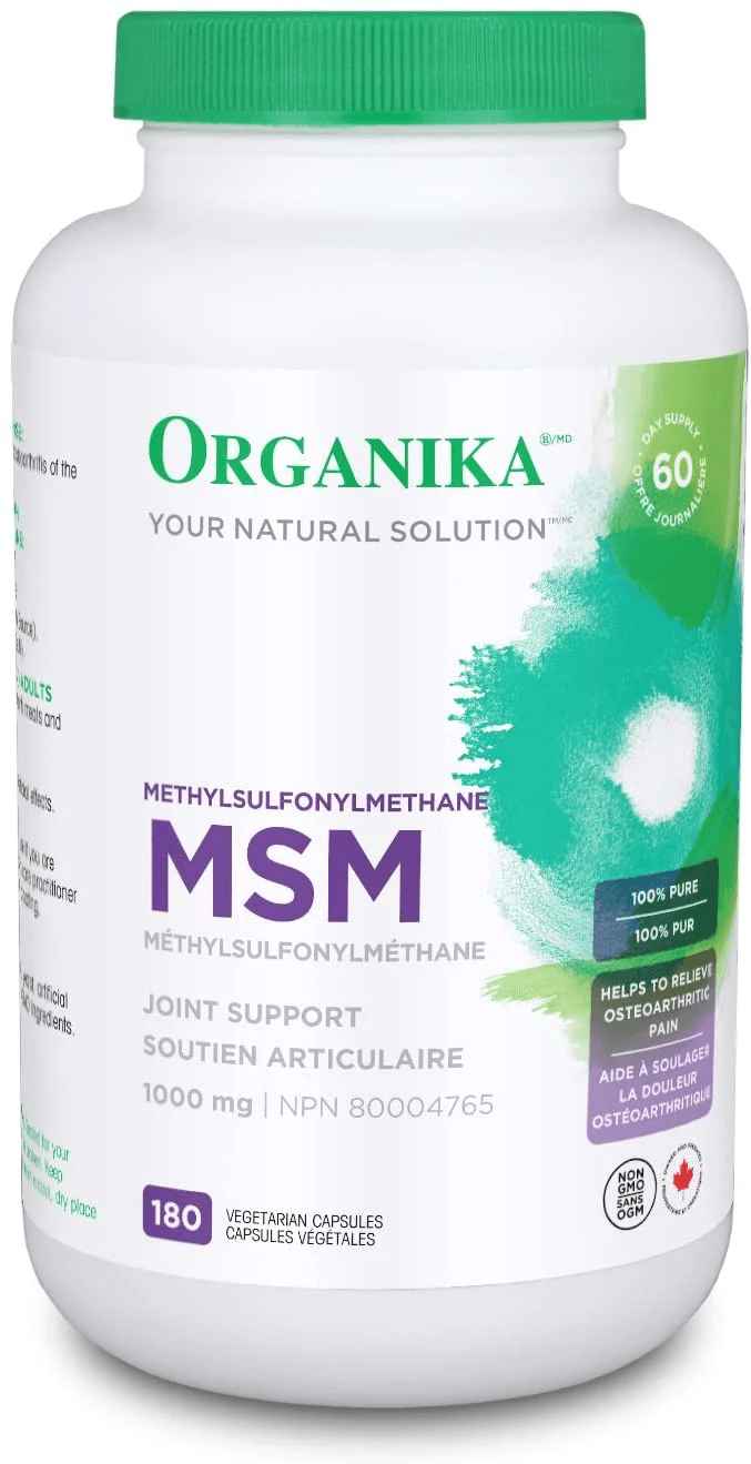 Organika MSM 1000mg 180 Veg Capsules - Wellness Supplement