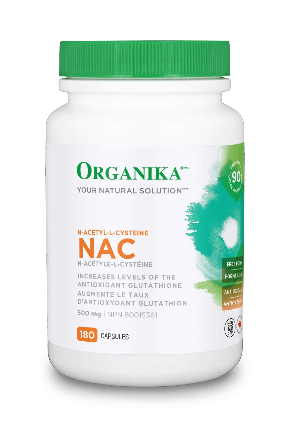 Organika NAC (N-Acetyl-L-Cysteine) 500mg 180 Capsules - Wellness Supplement