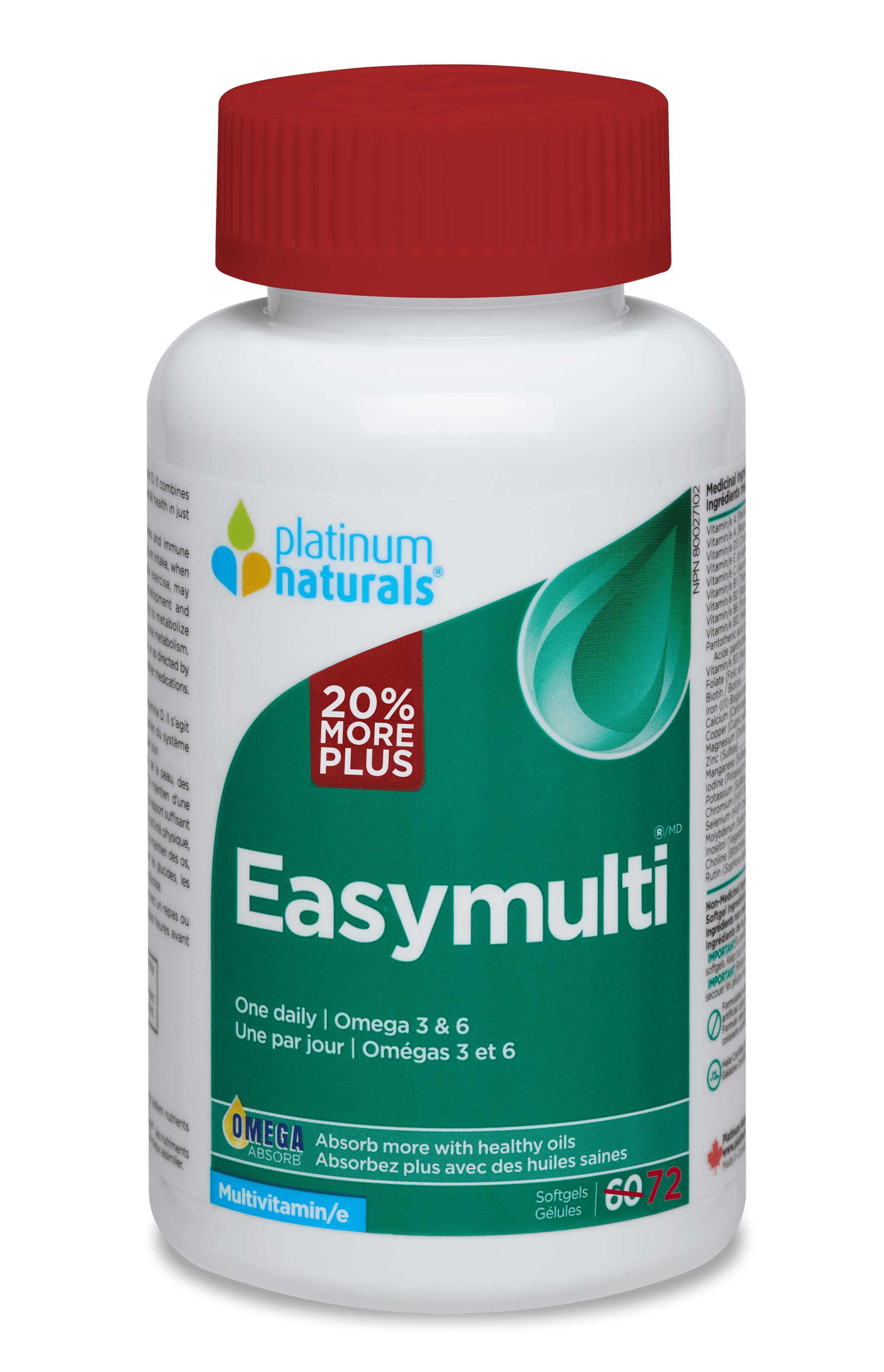Platinum Naturals Easymulti® Bonus 72 Softgels - 