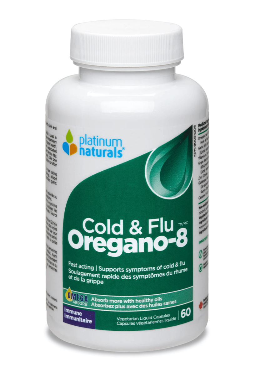 Platinum Naturals Oregano-8™ Cold & Flu 60 Veg Liquid Capsules - 