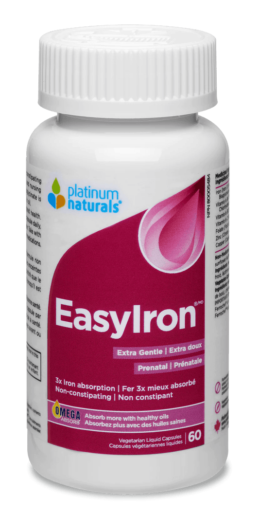 Platinum Naturals Prenatal Easyiron® Extra Gentle 60 Veg Liquid Capsules - 
