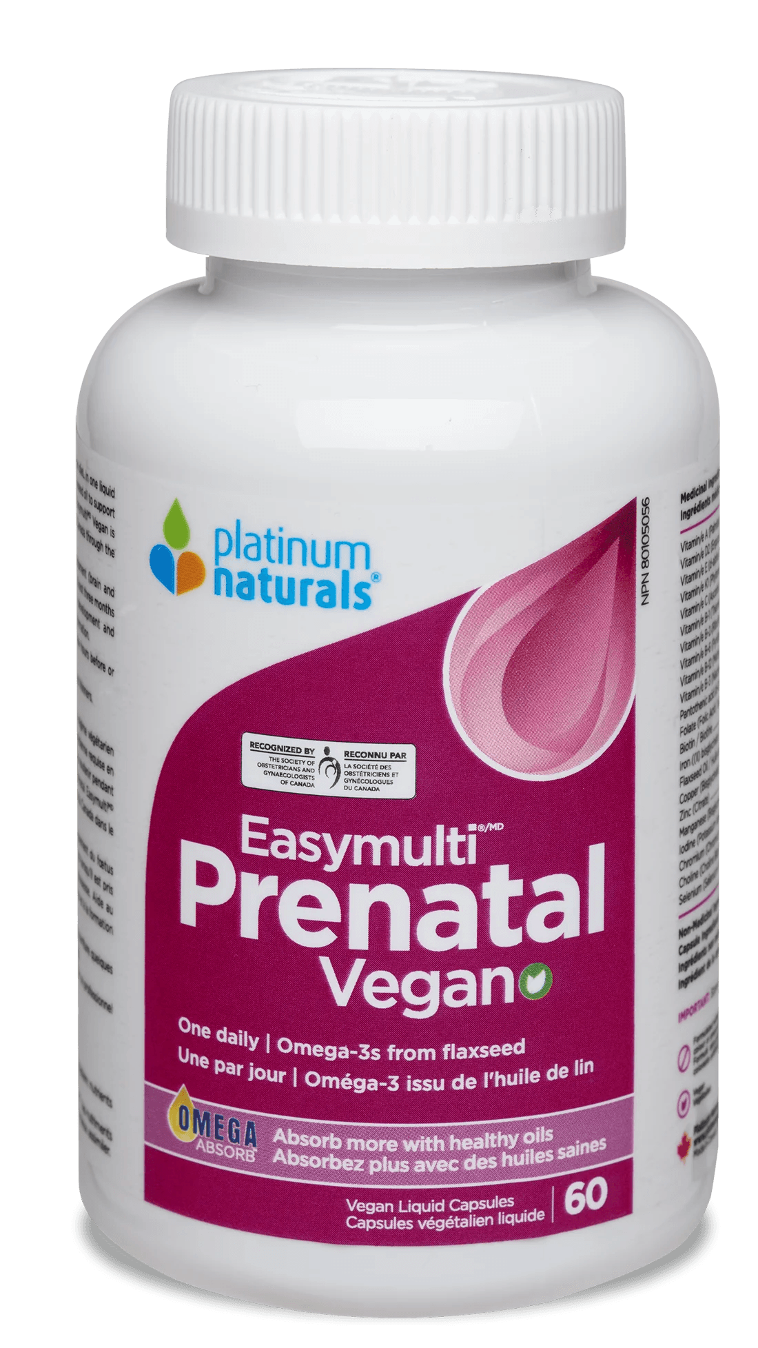 Platinum Naturals Prenatal Easymulti® Vegan 60 Vegan Liquid Capsules - 