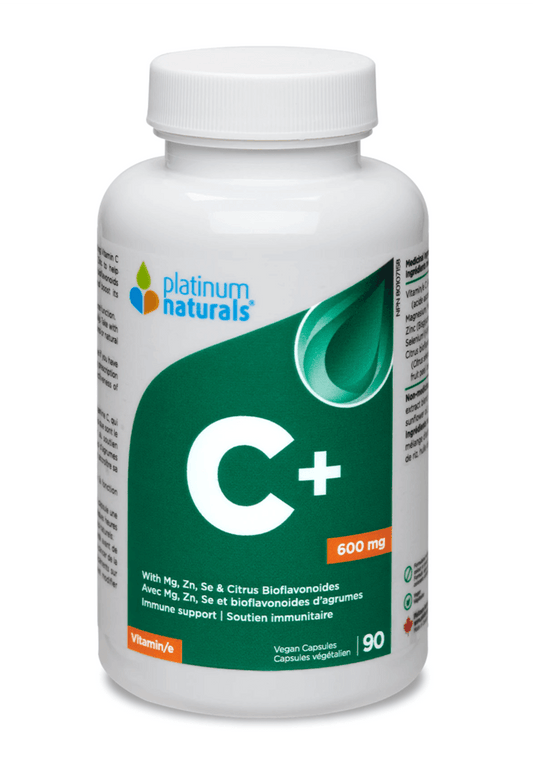 Platinum Naturals Vitamin C+ (Formerly Activated-C 600 Mg) 90 Vegan Capsules - 