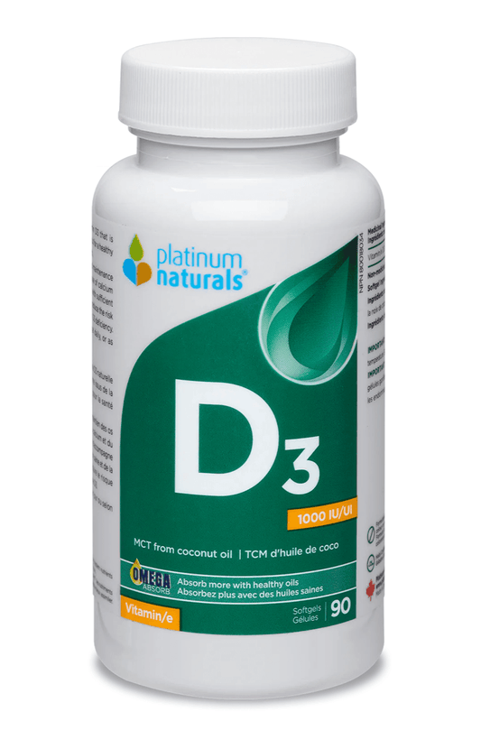 Platinum Naturals Vitamin D3 1000IU 90 Softgels - 