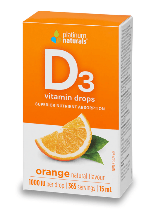 Platinum Naturals Vitamin D3 Drops 1000IU Orange 15mL - 