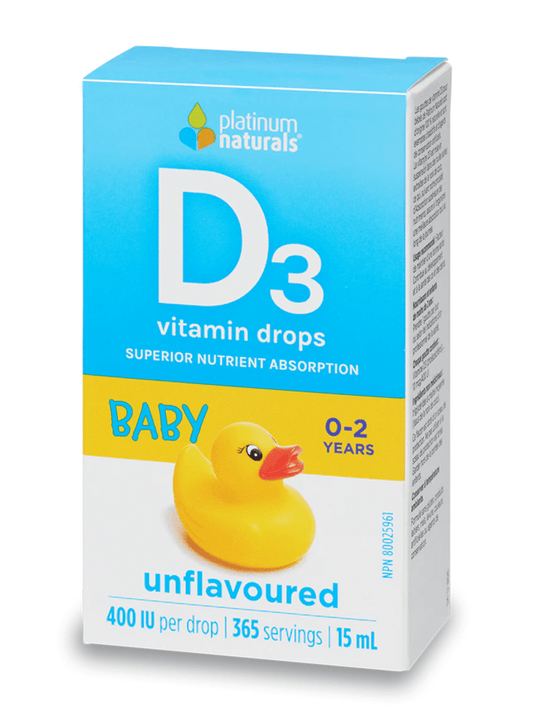 Platinum Naturals Vitamin D3 Drops 400IU For Babies 15mL - 