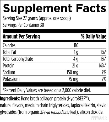 Designs for Health Bone Broth Protein Vanilla 810g Powder