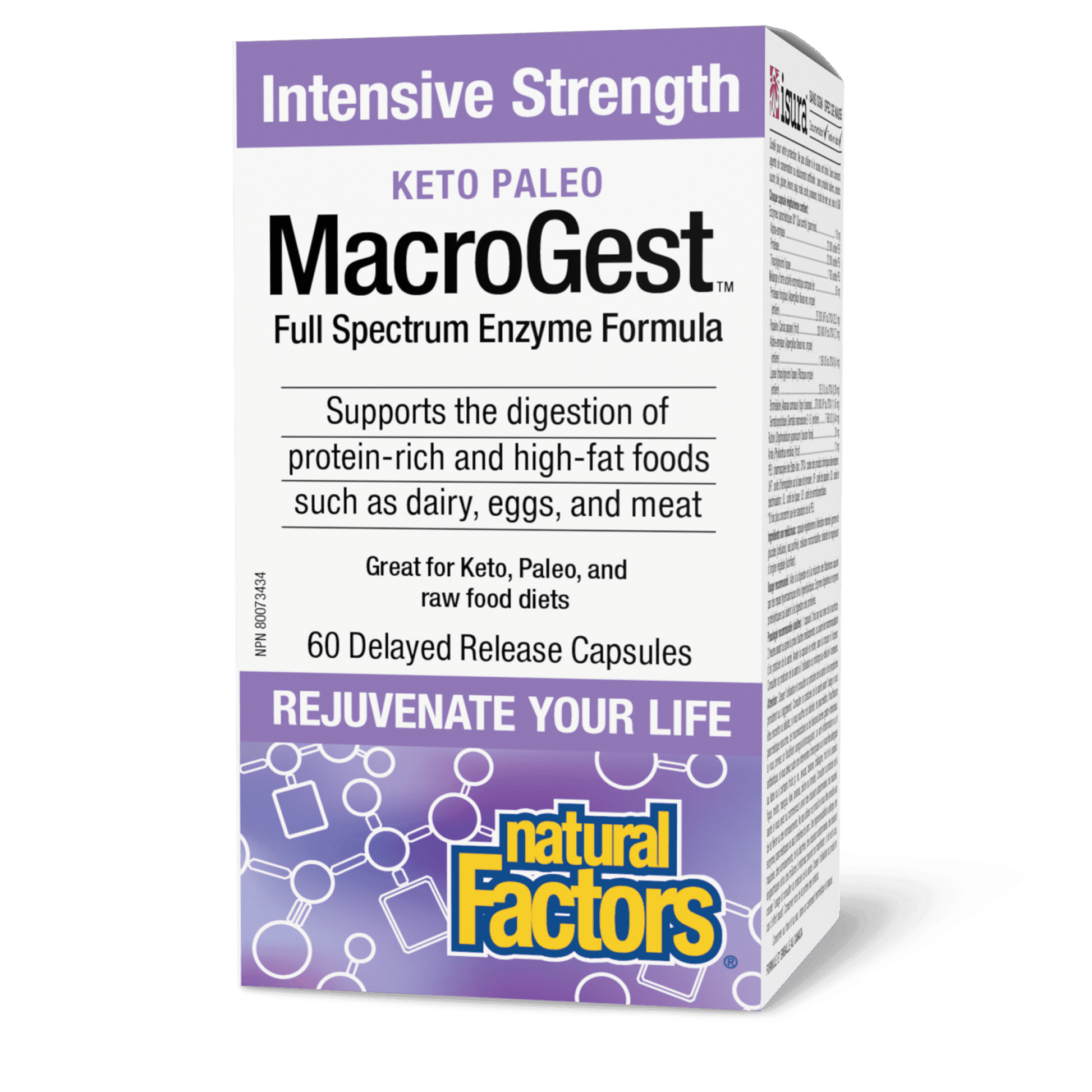 Natural Factors Keto Paleo MacroGest Intensive Strength 60 Capsules - Wellness Supplement