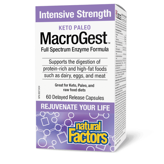 Natural Factors Keto Paleo MacroGest Intensive Strength 60 Capsules - Wellness Supplement