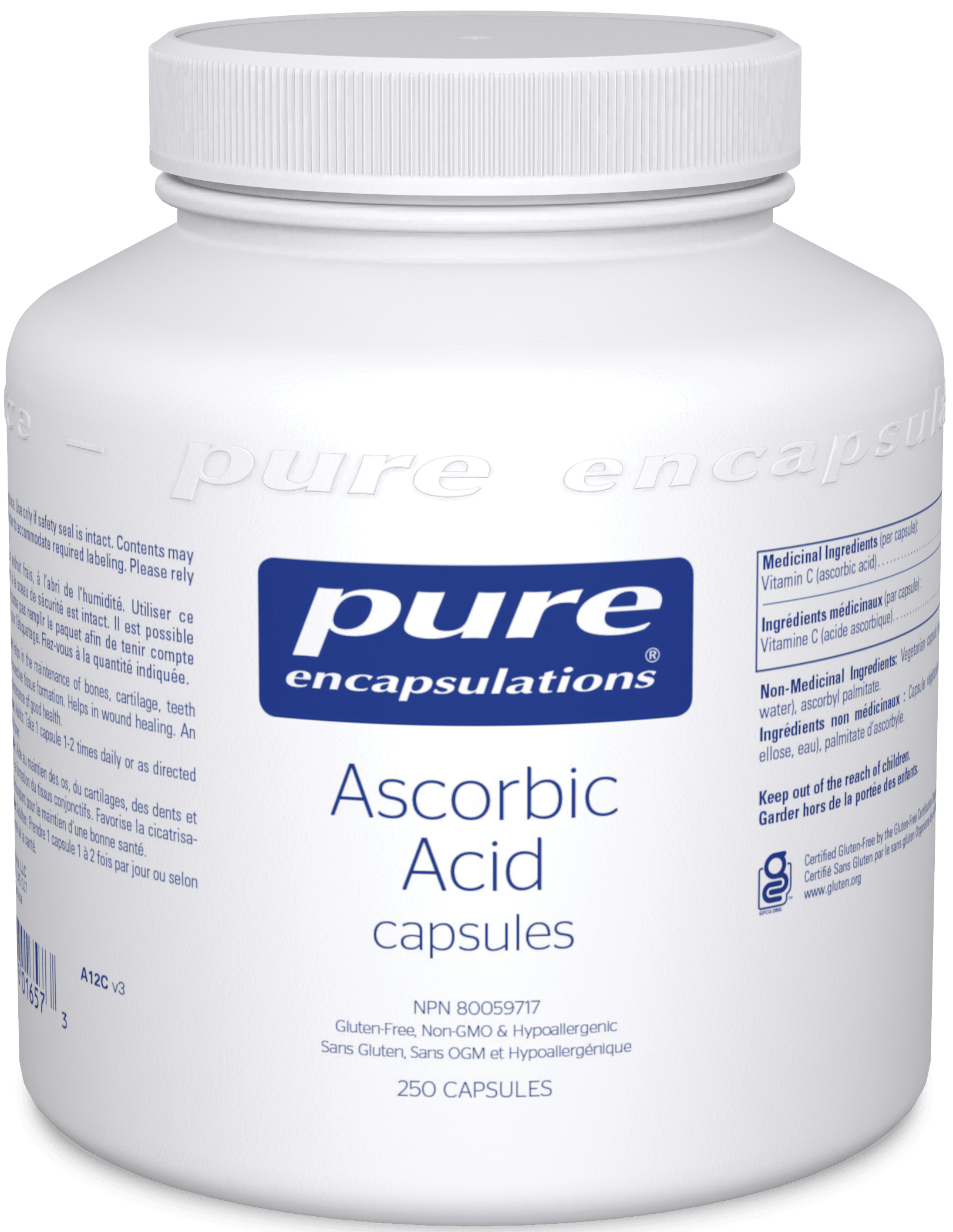 Pure Encapsulations Ascorbic Acid 250 Capsules 