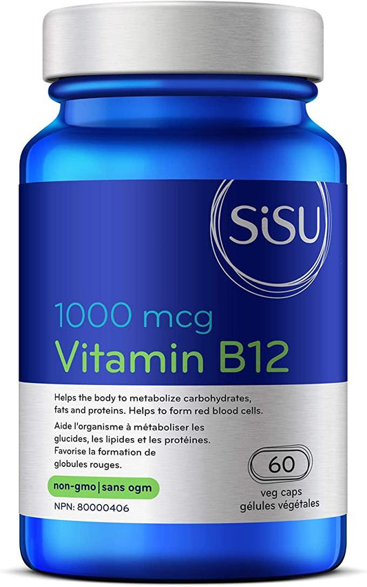 Sisu B12 1000mcg Cyanocobalamin 60 Veg Capsules  