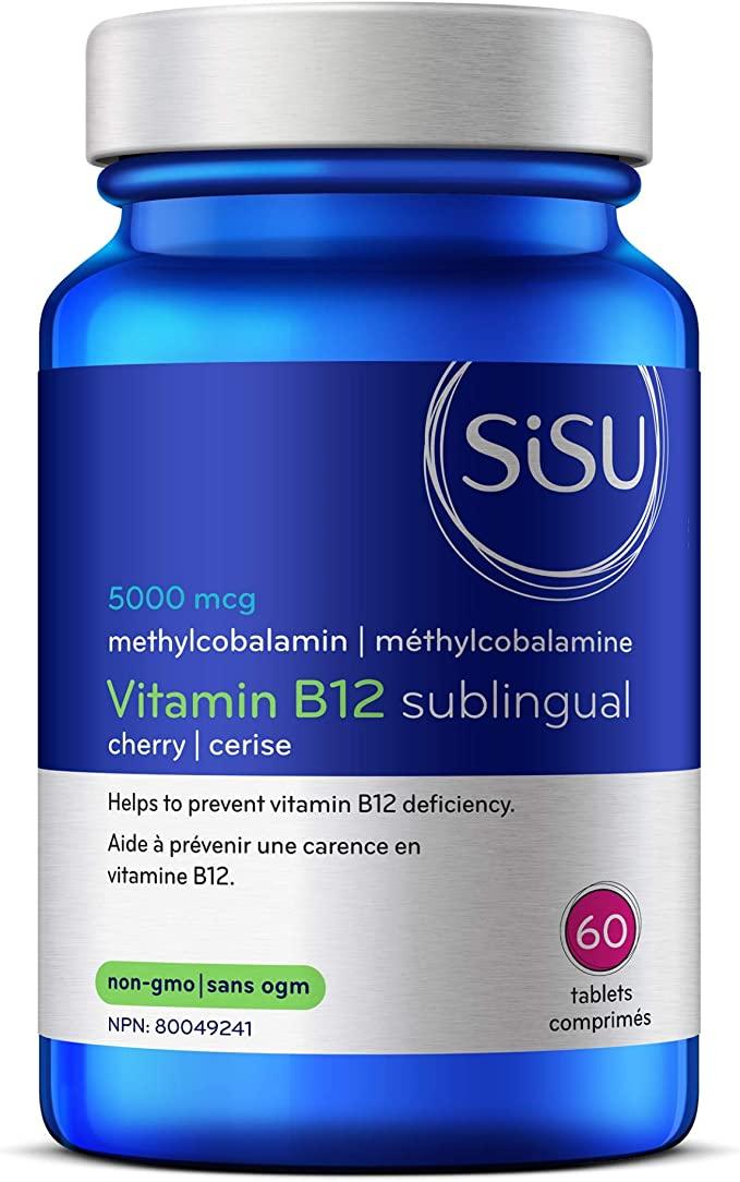 Sisu B12 5000mcg Methylcobalamin Cherry 60 Sublingual Tablets  