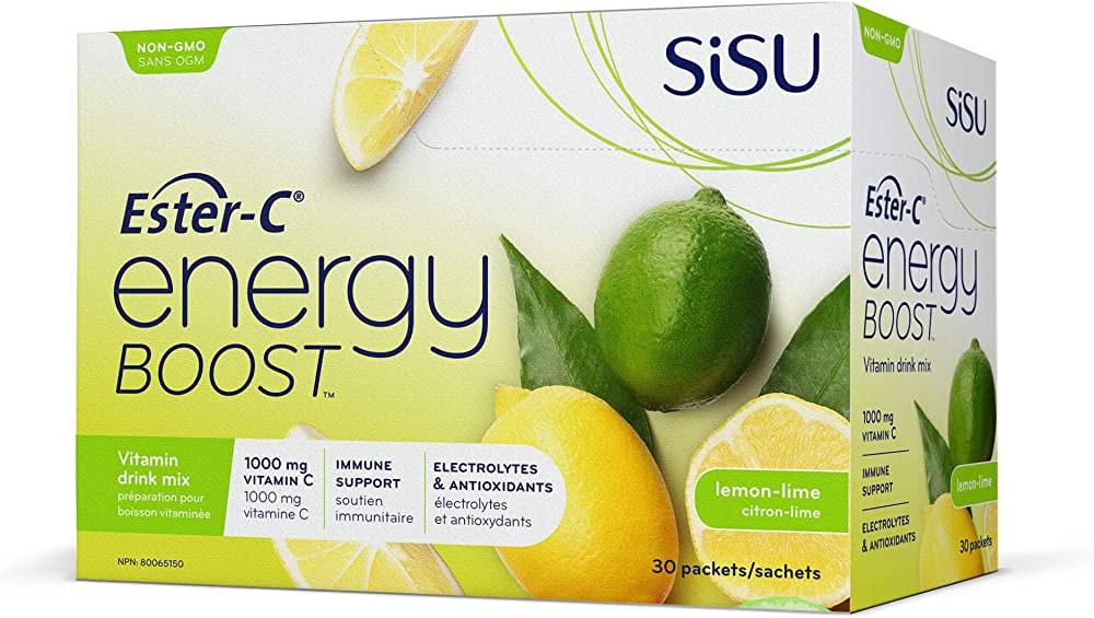 Sisu Ester-C Energy Boost Lemon Lime 30 Packets  