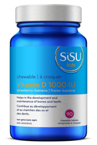 Sisu Kids Vitamin D3 1,000IU Strawberry Banana 90 Tablets  