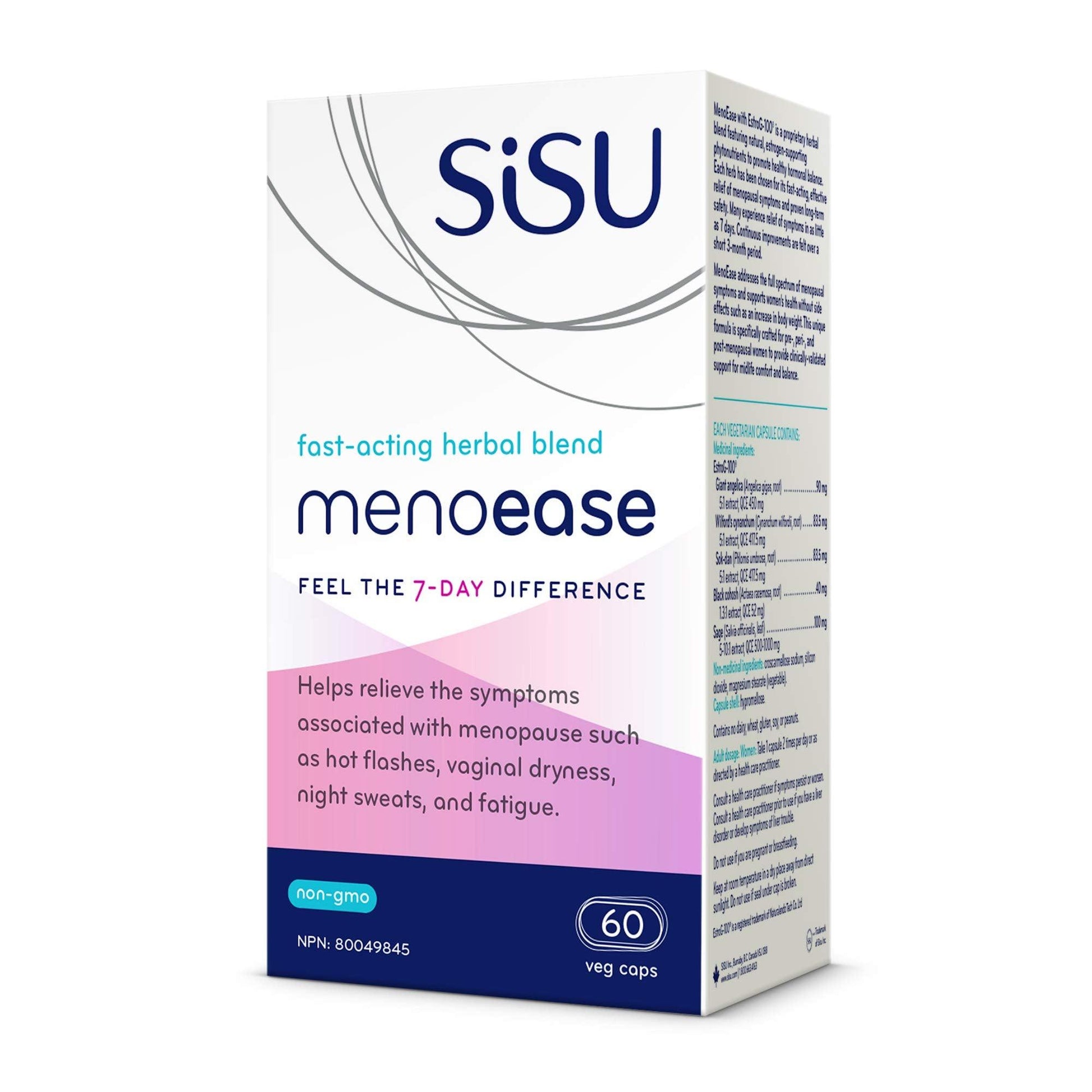 Sisu MenoEase with Estro G 60 Veg Capsules  