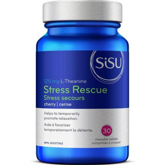 Sisu Stress Rescue 125mg L-Theanine Cherry 30 Chewable Tablets  