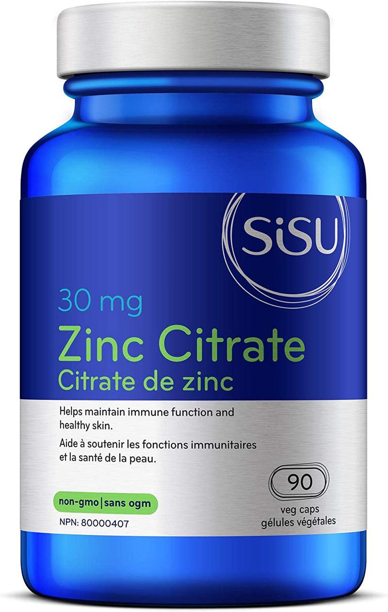 Sisu Zinc Citrate 30mg 90 Veg Capsules  