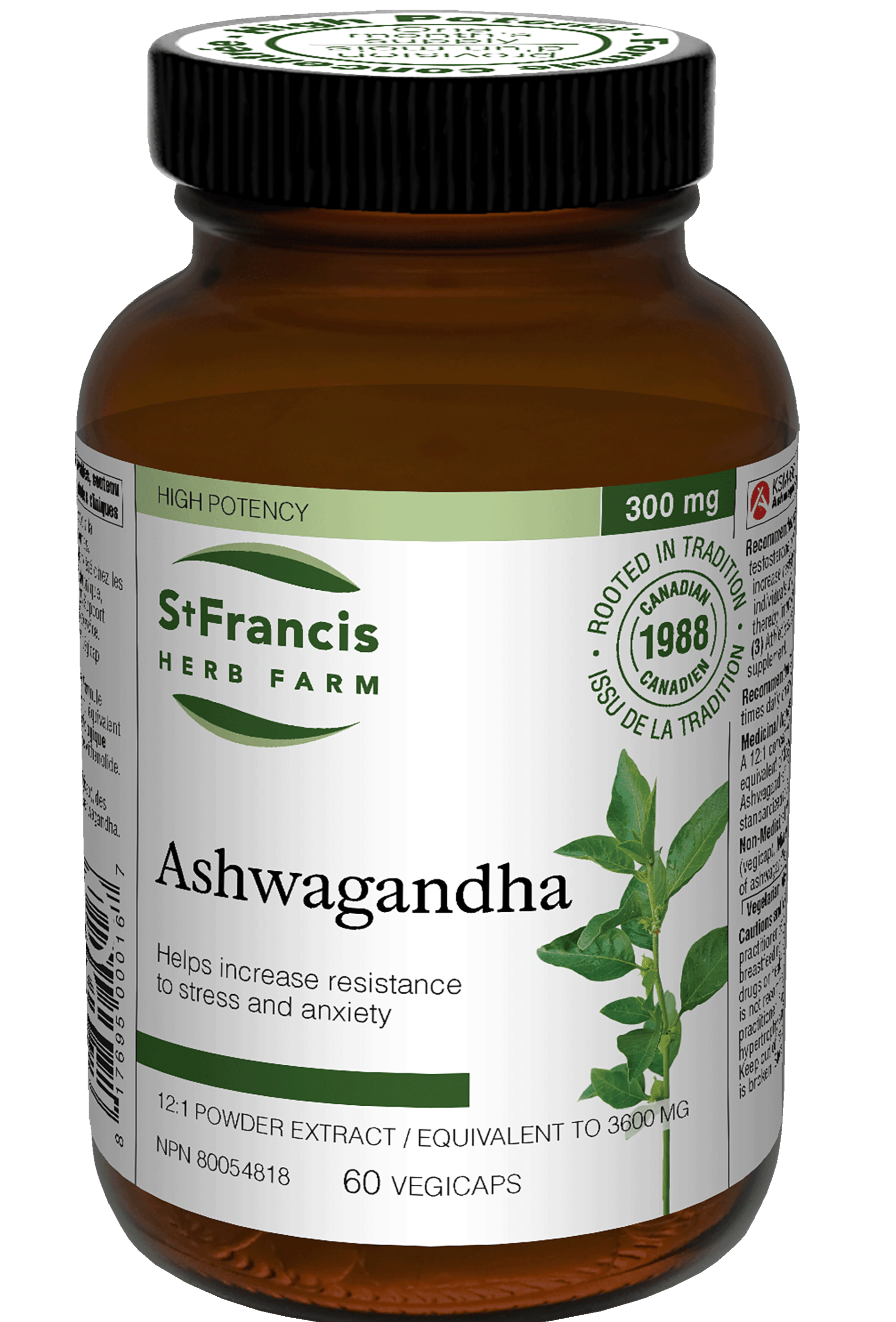 St. Francis Ashwagandha 12:1 Extract 60 Capsules