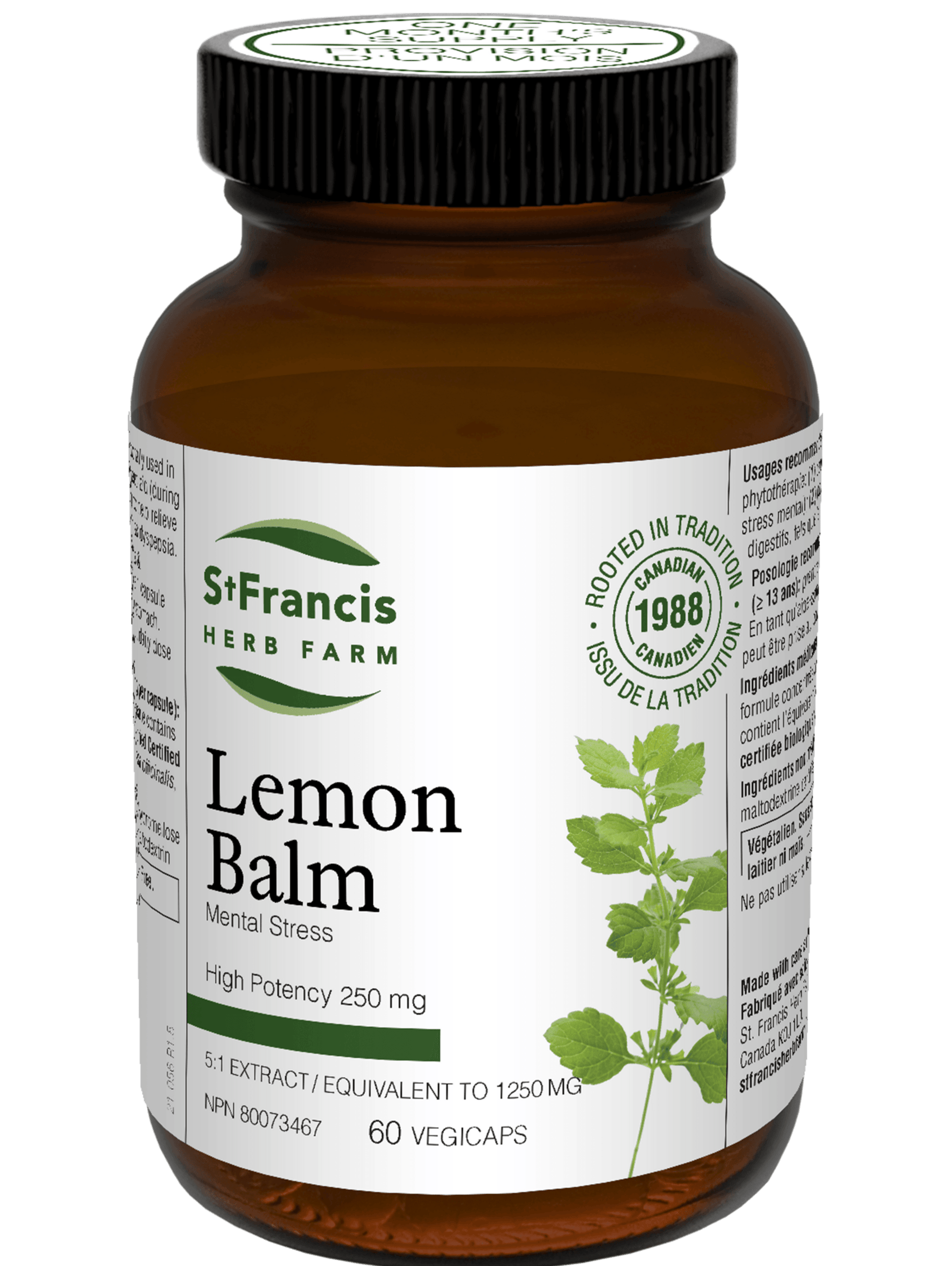 St. Francis Lemon Balm 5:1 Extract 60 Capsules