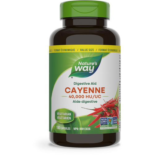 Nature's Way Cayenne Pepper 40,000 HU 180 Veg Capsules
