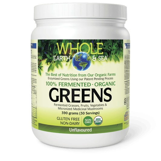 Whole Earth & Sea Fermented Organic Greens Unflavoured 390g