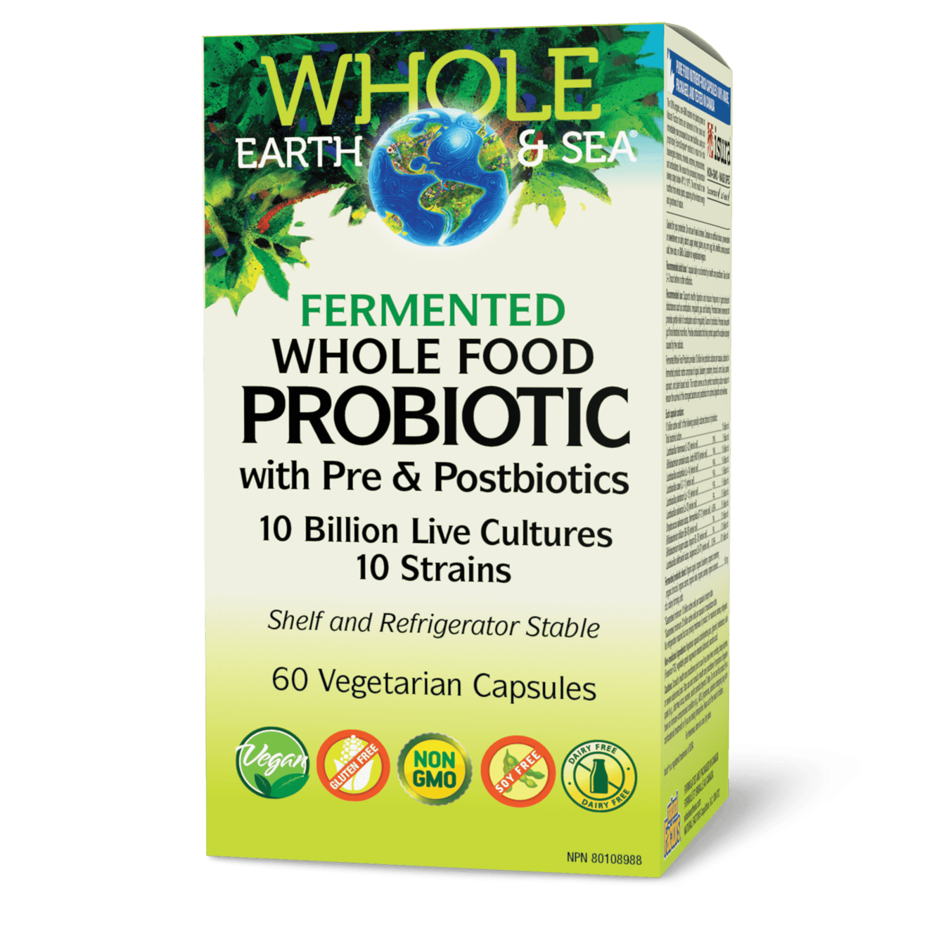 Whole Earth & Sea Fermented Whole Food Probiotic 10 Billion 60 Veg Capsules