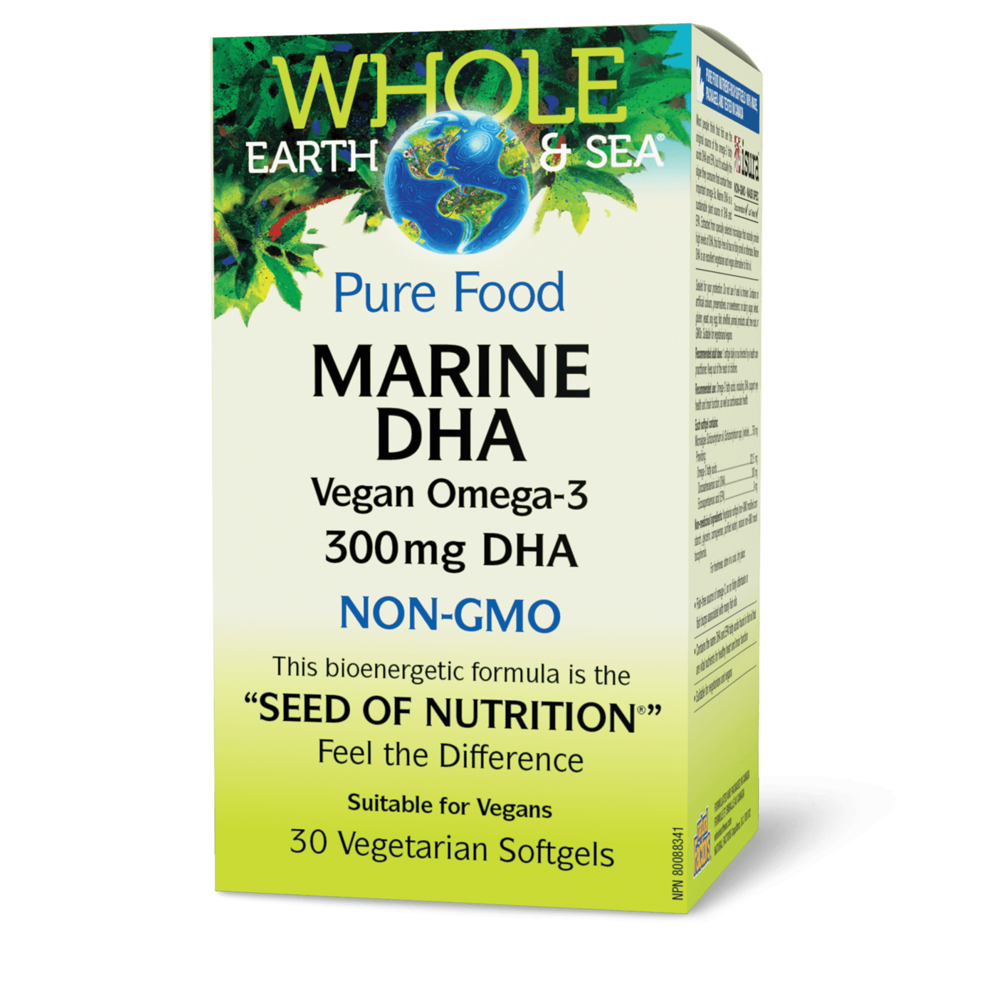 Whole Earth & Sea Marine DHA Vegan Omega-3 30 Veg Softgels