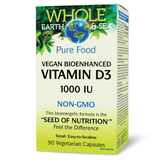 Whole Earth & Sea Vegan Bioenhanced Vitamin D3 1000 IU 90 Veg Capsules 